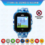 WikyWatch4S 5 mavi kamuflaj